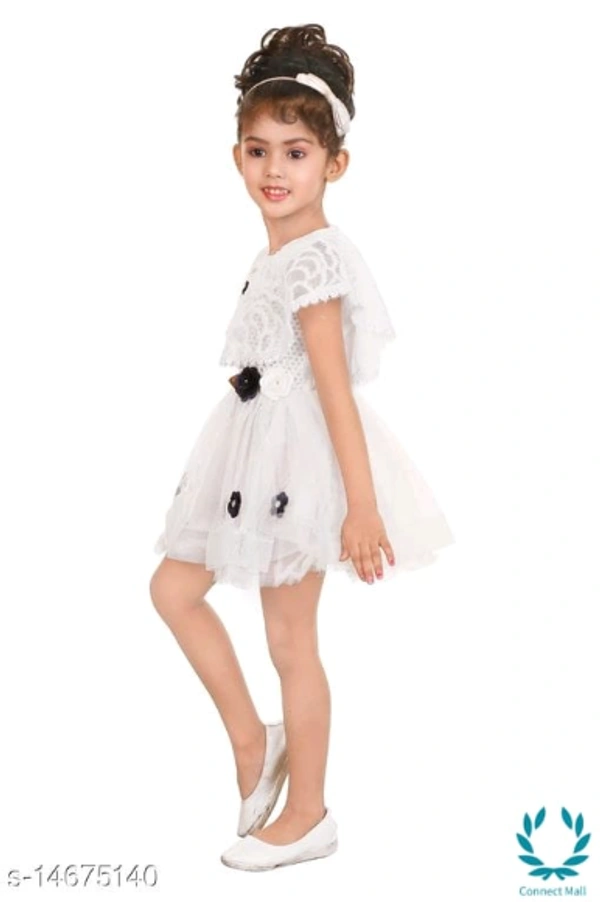 Princess Stylus Girls Frocks & Dresses - 1 Years, White, Cotton Blend, Frock, Pack Of:1